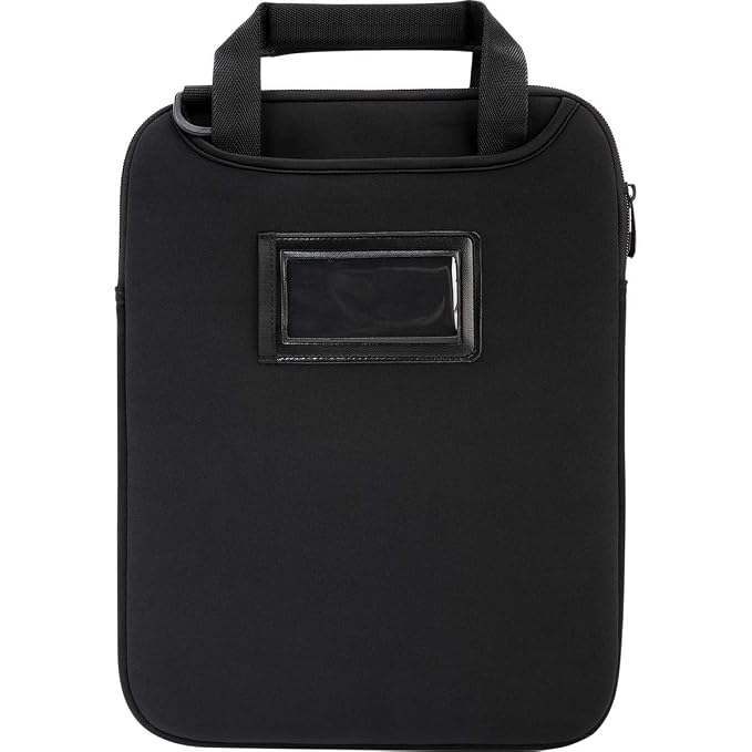 Targus Vertical Slipcase Laptop Messenger Bag, Black - Hideaway Handles with Cross Shoulder Strap and Protective Padding, Fits 14" Laptop (TSS913)