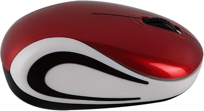 Usbkingdom Mini Small Wireless Mouse for Travel Optical Portable Mini Cordless Mice with USB Receiver for PC Laptop Computer (Red)