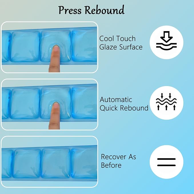 Gel Wrist Rest for Keyboard and Mouse Square Blue Plaid Clear Keyboard Wrist Rest Transparent Ergonomic Cute Checkered Mouse Wrist Pad Silicone Non-Slip Support for Computer Laptop Gaming Home Office
