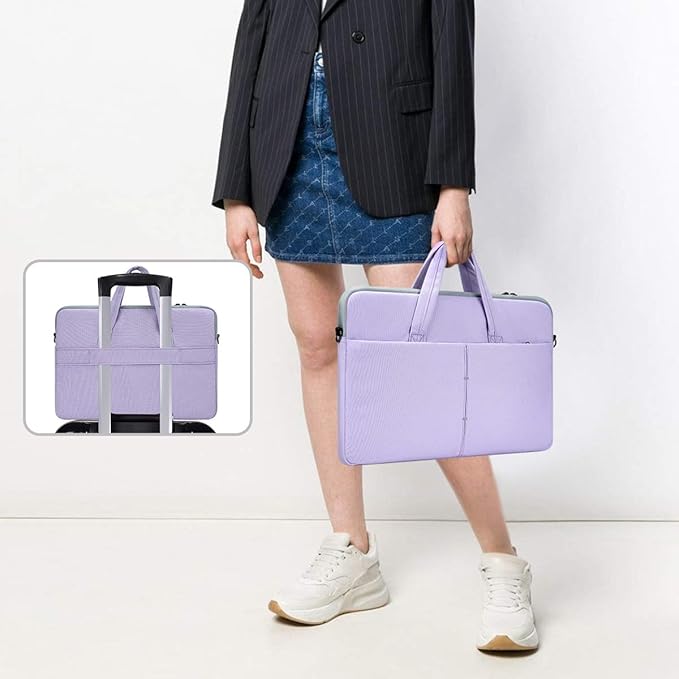 17 17.3 Inch Laptop Sleeve Case for HP 17 Laptop TouchScreen/HP Envy/Pavilion 17, ASUS Dell Acer Lenovo Laptop Case with Shoulder Carrying Bag, Purple