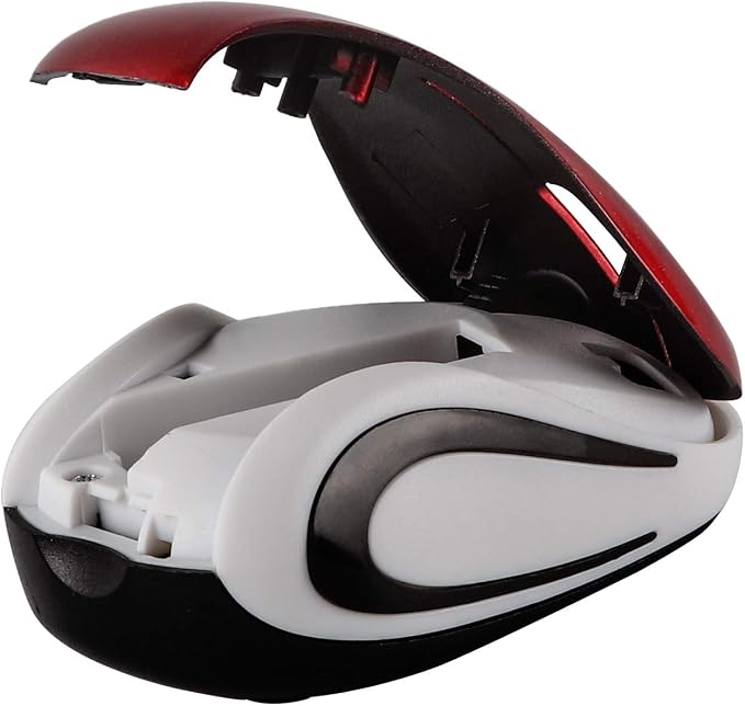 Usbkingdom Mini Small Wireless Mouse for Travel Optical Portable Mini Cordless Mice with USB Receiver for PC Laptop Computer (Red)