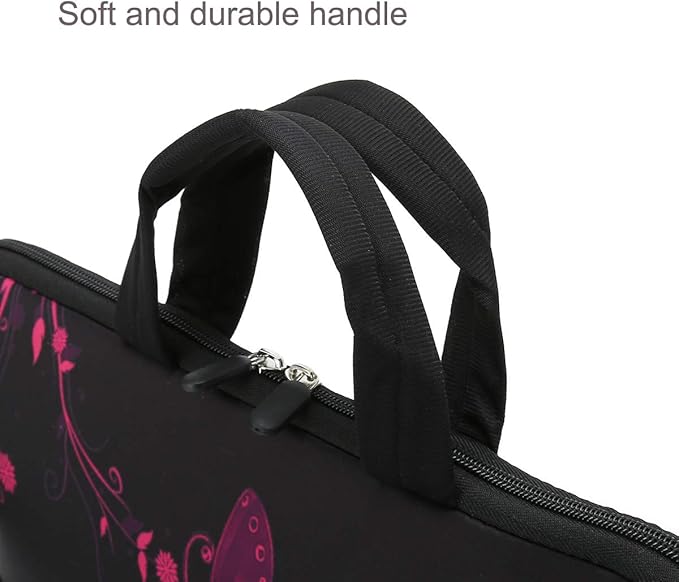 RICHEN 17 inch Laptop Shoulder Bag Carrying Case PC Cover Pouch with Handle Fits 15.6/16/17/17.3/17.4 inch Notebook (16-17.3 inch, Nice Butterfly)