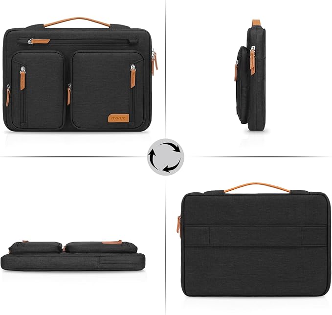 MOSISO 360 Protective Laptop Case 15.6 inch, 15-16 inch Laptop Sleeve Compatible with MacBook Pro 16, HP Acer Dell Lenovo ASUS, Side Open Carrying Computer Bag with 5 Accessory Pockets&Belt, Black