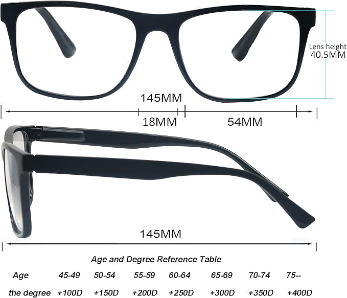 Blue Light Blocking Reading Glasses Men Large Wide Oversized Square Computer Readers Glasses for Big Head/Large Face
