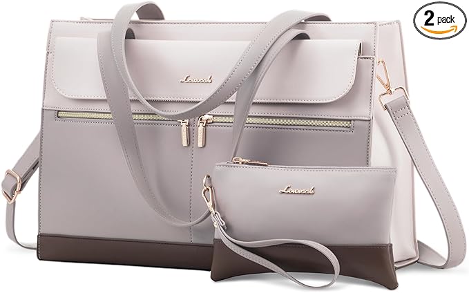 LOVEVOOK Laptop Bag for Women 15.6 Inch Tote Work Professional Leather Computer Briefcase Waterproof Handbag Shoulder Large Capacity Business Teacher Office Crossbody Purse