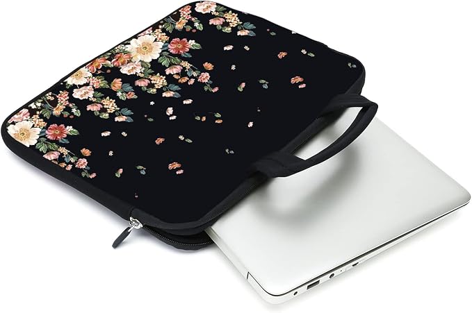 15.6" Laptop Sleeve 14" 15" 15.4" Chromebook Case Ultrabook Case Notebook Sleeves PC Messenger Bag (Flowers)