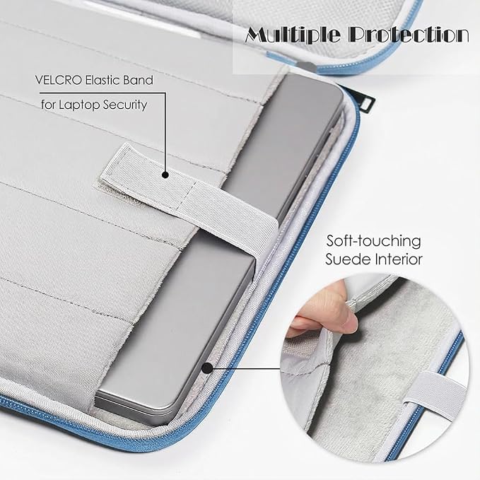 ProElife 13-Inch Laptop Sleeve Case for 2026-2024 MacBook Air 13.6 inch M5/M4 & MacBook Neo 13'' A18 Pro/iPad Pro M5 13-inch Accessory Traveling Water-resistant Bag Portable Carrying Case (Light Blue)