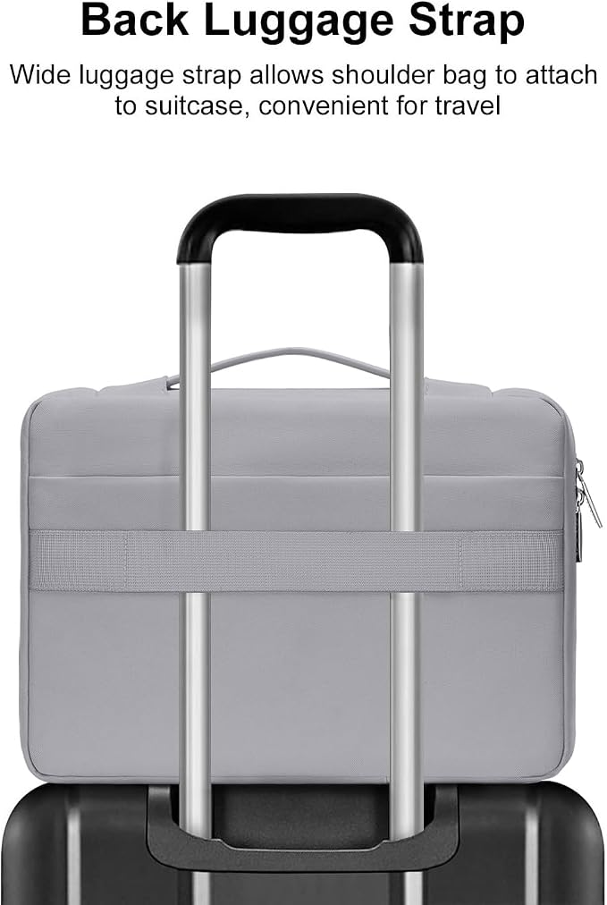 MOSISO 360 Protective Laptop Case 13.3 inch, 13-13.3 inch Laptop Sleeve Compatible with MacBook Air/Pro 13 / Pro 14, HP Dell ASUS Lenovo, Side Open Bag with 2 Raised&1 Flapover Pockets, Steel Gray