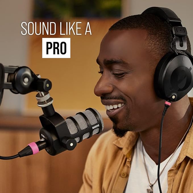 RØDE PodMic Cardioid Dynamic Broadcast Microphone — XLR Output ONLY, Requires Audio Interface (RØDECaster or similar). For USB Plug-and-Play, see PodMic USB.