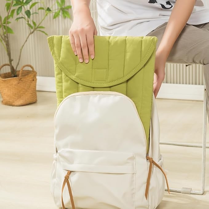 Puffy Laptop Sleeve 13-14 Inch Streak-Green, Protective Carrying Case for Men and Women, Cute Case Bag Compatible with 13 and 14 Inch Laptops, for MacBook Air M2, Asus/Dell Xps in Cover