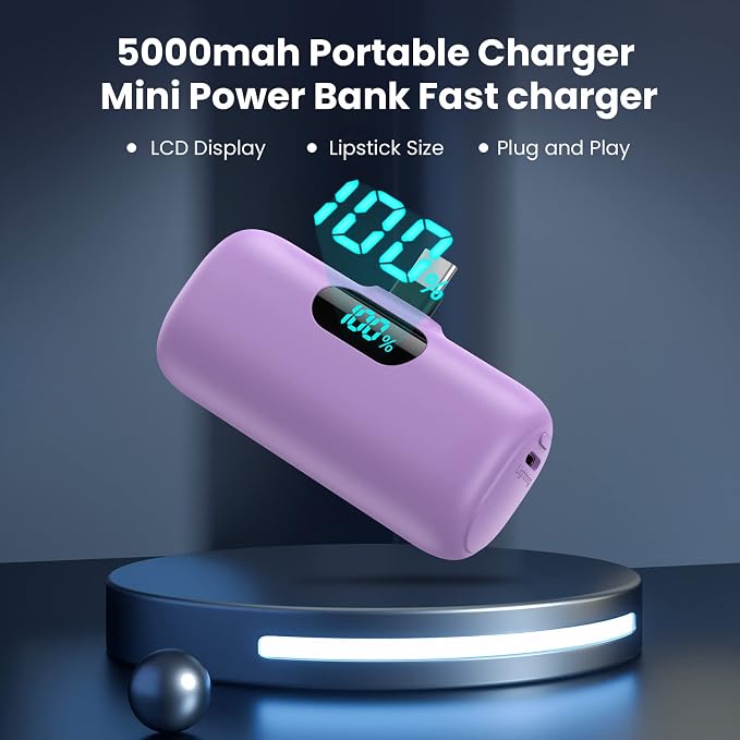 [2 Pack]Portable Charger Power Bank for iPhone 17/16/15,Mini USB C Portable Power Bank 5000mAh Fast Charging Battery Pack Travel Essentials for iPhone 15/16/17 Plus/17 Pro/17 Pro Max,Samsung Android