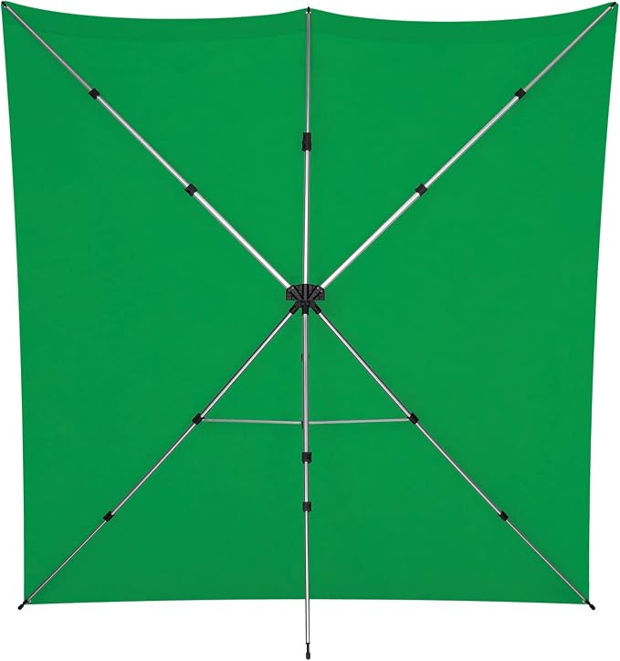 Westcott 8'x8' Chroma-Key Green Screen X-Drop Pro Wrinkle-Resistant Backdrop Kit - for Headshots, Video Interviews, and Photo Booths