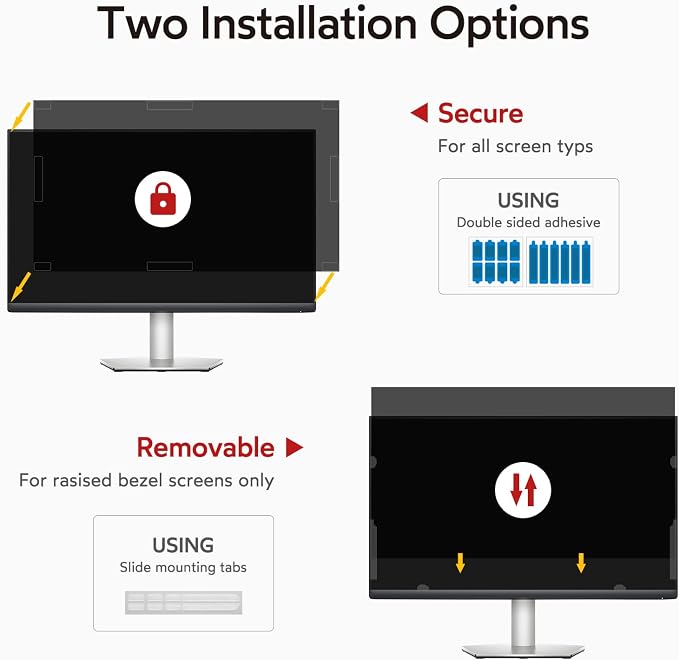 BERSEM 22 Inch Monitor Computer Privacy Screen Filter for 16:10 Ratio,Removable Monitor Anti-Glare & Privacy Filters for 22 Inch, Anti Blue Light, Anti-Spy, Anti-Scratch, UV-Blocking Peripherals