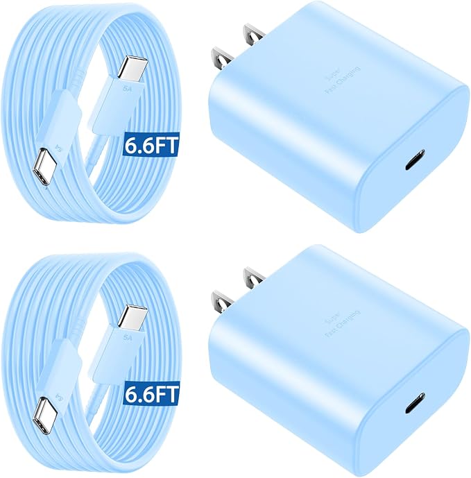 45W USB C Super Fast Charger Type C Charger Fast Charging Android Phone Charger Block with 6.6FT Type C Charging Cable for Samsung Galaxy S26 Ultra/S26/S26+/S25/S25 Ultra/S25+/S24 Ultra/S23 Ultra/S22