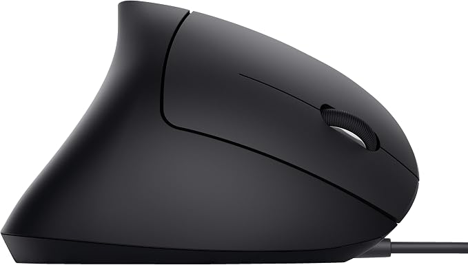 Trust Verto Wired Ergonomic Mouse, Vertical Mouse with LED Illumination, 1000-1600 DPI, 6 Buttons, for Right Hand Users, Computer Mouse for PC and Laptop - Black