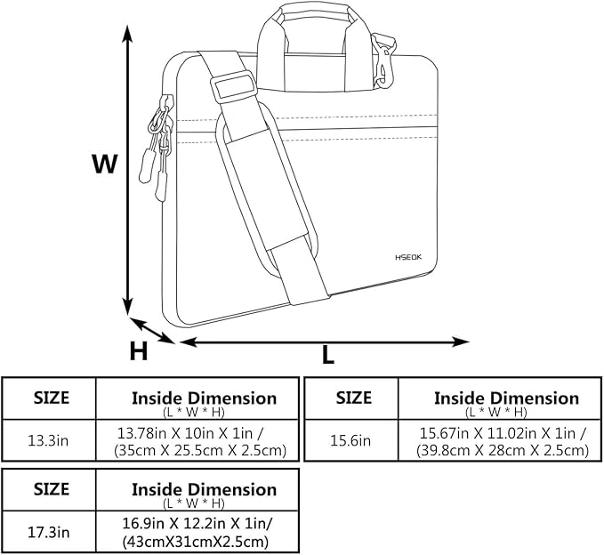 Hseok Laptop Shoulder Bag 17-17.3 inch Case, Durable Shockproof Protective Briefcase with Multi-Pockets Compatible with Lenovo Most 17-17.3 inch HP Acer Dell ASUS MSI Notebooks,Dark gray