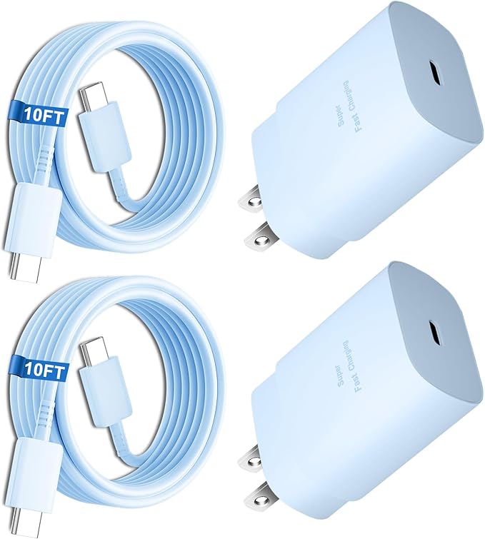Fast Charger Type C,25W S23 Ultra Charger PD/PPS USB C Super Fast Charging Block&10FT Long Type C Cable Cord for Samsung Galaxy S26/S25/S24/S24+/S24 Ultra/S23/S23+/S23 Ultra/S22/S22+/S22 Ultra/S21/S20