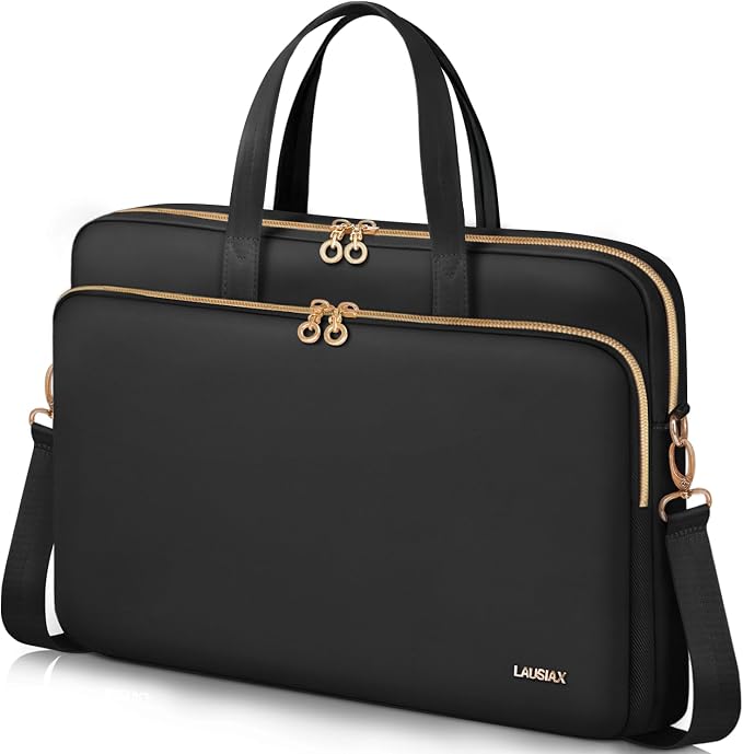17 17.3 Inch Laptop Case Bag Women Men Compatible with HP OmniBook Envy Omen Pavilion/Dell Inspiron Precision/LG Gram/Yoga ThinkPad, Messenger Carrying Briefcase Computer Bag 18 inch, Black