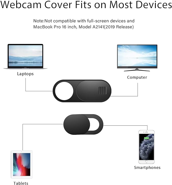 ZUCUCUC Webcam Cover, 11 Pack Laptop Camera Cover Slide, Phone Camera Cover, Ultra Thin Webcam Cover Slide Compatible with MacBook, Laptop, iMac, Desktop, PC, iPad, iPhone, Cell Phone
