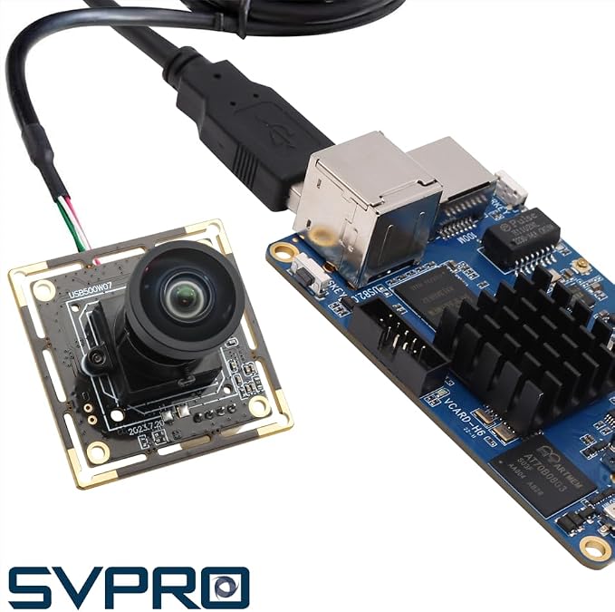 SVPRO 5MP 30FPS USB Camera Module with M12 Lens 120 Degree Wide Angle Webcam Board IMX335 Low Light Computer Vision Industrial Camera for PC,Raspberry Pi, Jeston Nano
