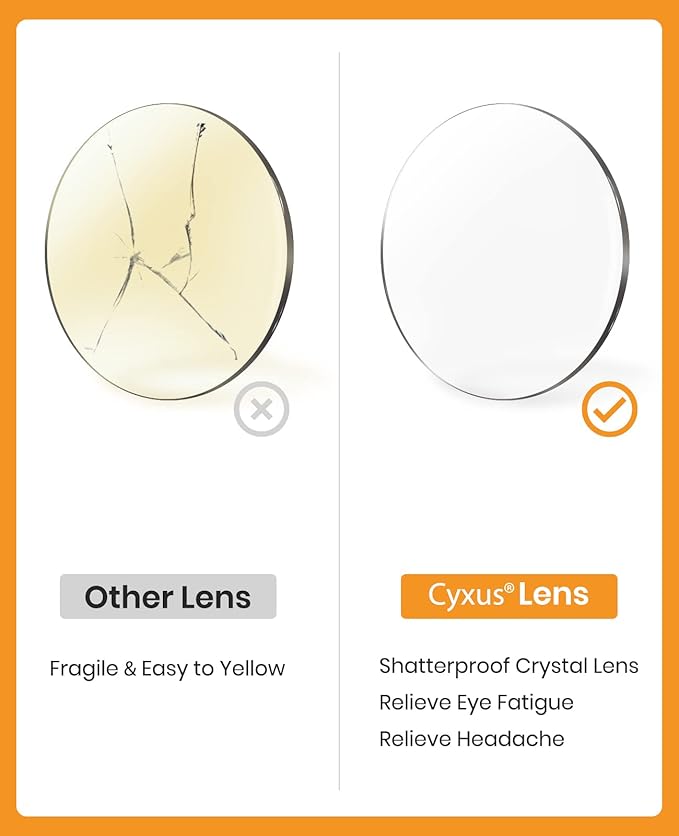Cyxus Blue Light Glasses Men Women Reduce Eye Strain UV Blocking for Office Work Computer Screen 8082