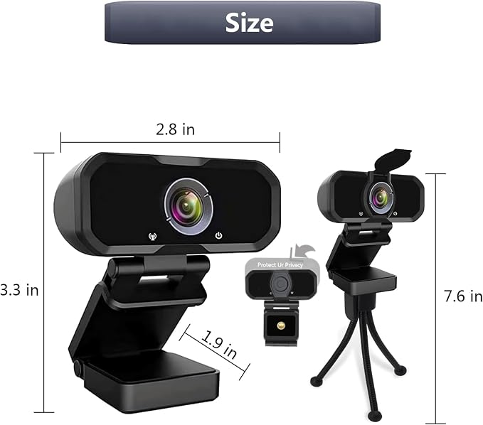 Webcam 1080p HD Computer Switch 2 Camera - Microphone Laptop USB PC Webcam with Tripod Stand, 110 Degree Live Streaming Widescreen Recording Pro Video Web Camera for Calling, Conferencing
