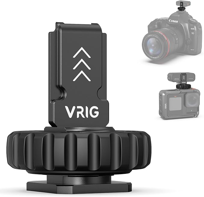 VRIG Cold Shoe Mount Adapter for DJI MIC 2, MC-02 Camera Adapter with 1/4" Screw Mic 2 Accessories for Use on Cages Tripods or on Camera Hot Shoe for Vlogging Video