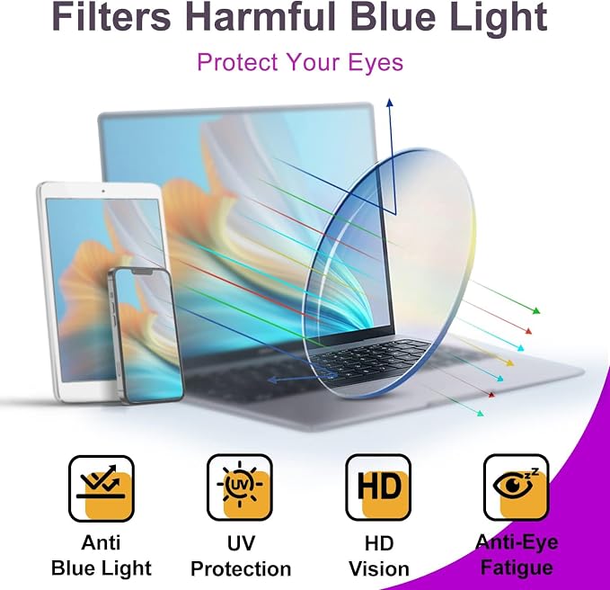 VISOONE Oversized TR90 Blue Light Blocking Glasses Fashion Accessories Non Prescription for Women Harvard