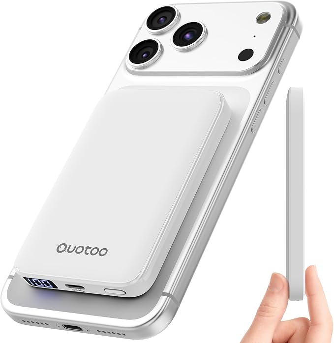 Ouotoo New for Magsafe Portable Charger,5000mAh Power Bank with Type-C 20W PD Fast Charging Travel, Lightweight and Slim, LED Display for Magsafe Battery Pack for iPhone 17/16/15/14/13/12 All Series