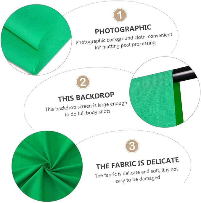 Ipetboom 1x1.6m Photography Backdrop Cloth for Video Recording and Live Streaming Studio Background, Portable Chroma Key Fabric for Photo and Video Shoot