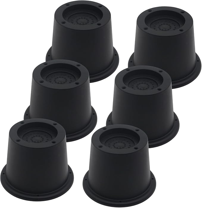 6 Pack Furniture Risers Black Bed Risers 2 inch, Bed Lifts Risers for Sofa, Couch, Desk, Heavy Duty Bed Frame Risers Table Leg Extenders Supports Up to 1,300 Lbs