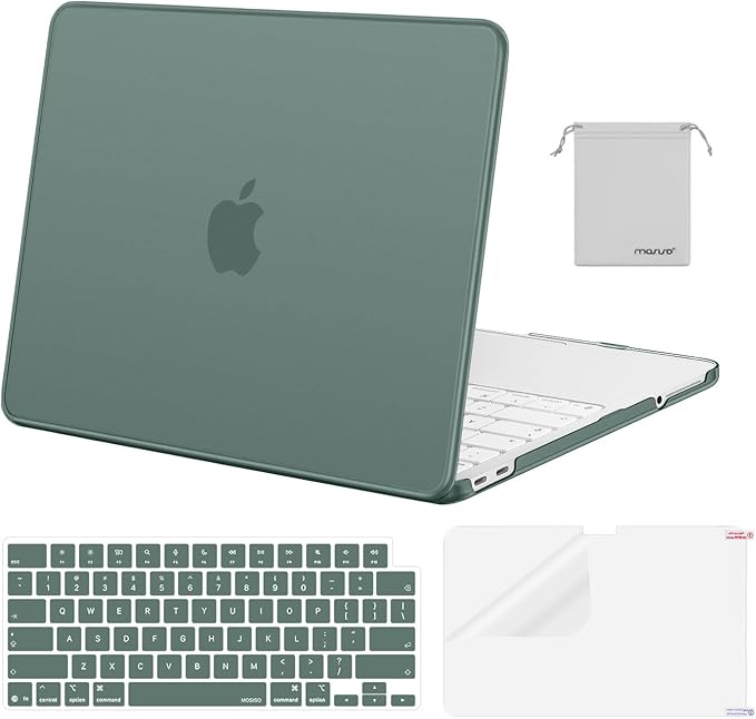 MOSISO Compatible with MacBook Neo Case 13 inch 2026 Release Model A3404 with A18 Pro Chip, 4 in 1 Kit Precision Fit Crack & Scratch Resistant Protective Hard Shell Case Cover, Emerald Green