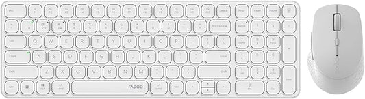 Rapoo Wireless Keyboard and Mouse Combo, Blade-Series E9310M 99-Key Ultra-Thin Keyboard and M300G Silent Mouse, Support 4 Devices, Quiet, Compact, Battery Powered, for Windows/Mac/Linux/Chrome