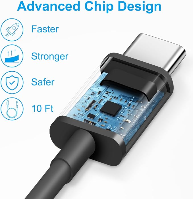 iPhone 17 16 15 Charger Fast Charging 10FT - 20W USB C Charger Block with 10FT Type C to C Cable Compatible with iPhone 17/17 Pro/17 Pro Max/Air/16/16e/15, iPad Pro, iPad Air (Black)
