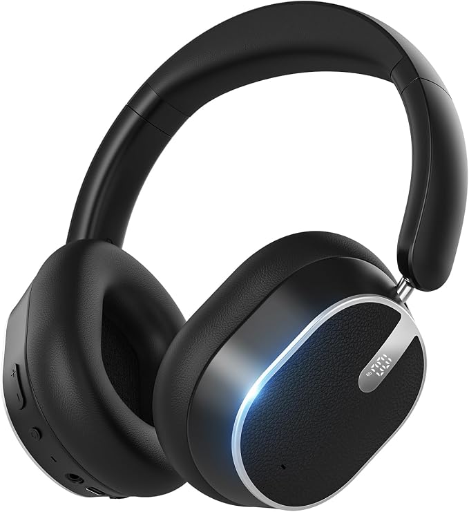 Hybrid Active Noise Cancelling Bluetooth Headphones, Bluetooth 6.0 Over Ear Wireless Headphones with 60H Playtime, Hi-Res Audio, Deep Bass, Memory Foam Ear Cups