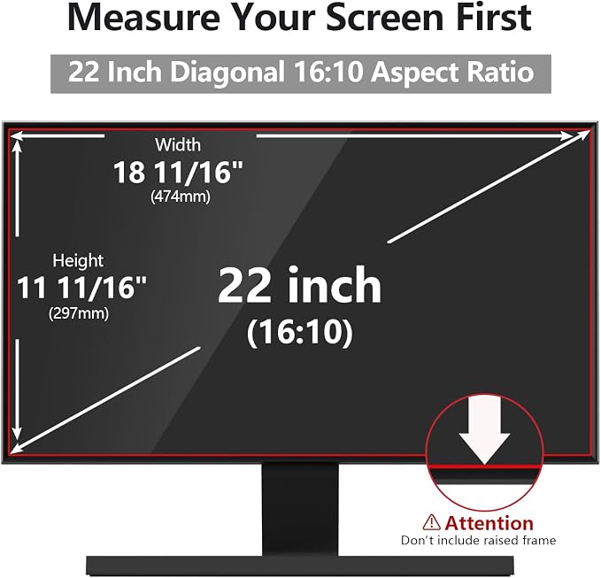 【10 Pack】 Computer Privacy Screen Protector 22 Inch with Hp Dell Asus Samsung LG and More, Removable Security Shield Filter for 16:9 Aspect Ratio Monitor Like ViewSonic Sceptre