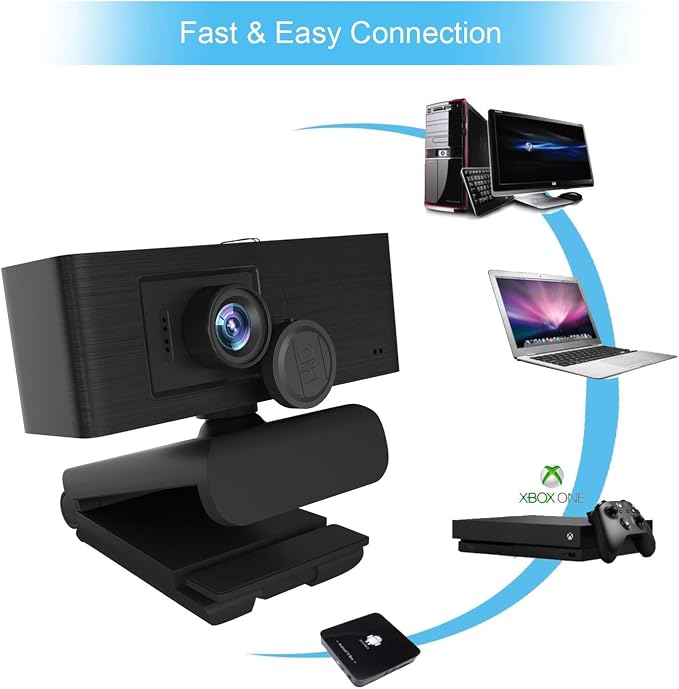 Anivia Upgraded Full HD 1080P Webcam with USB Plug, Privacy Cover- Computer Web Camera for Video Calling and Recording, PC Desktop or Laptop, Wide Angle 1080p Streaming Camera
