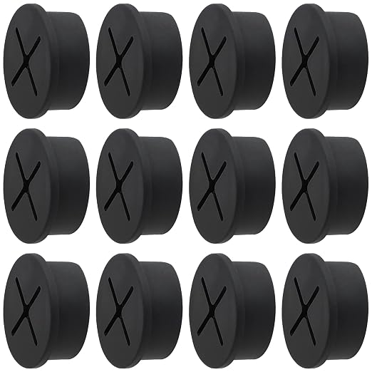 Desk Grommet, 1 Inch Flexible Rubber Grommets, Silicone Cable Cord Grommet Wire Hole Cover for Desk, Table and Other Furnitures(12Pack)