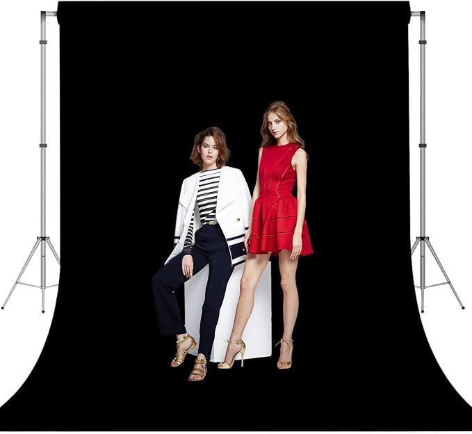 Black Photo Backdrop for Photoshoot Black Background for Photography Photo Backdrop Curtain for Party 6 x 9 FT