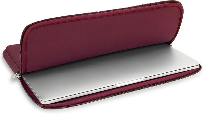 RAINYEAR 15.6 Inch Laptop Sleeve Protective Case Soft Carrying Zipper Bag Cover with Accessories Pouch, Compatible with 15.6" Notebook Computer Chromebook (Red)