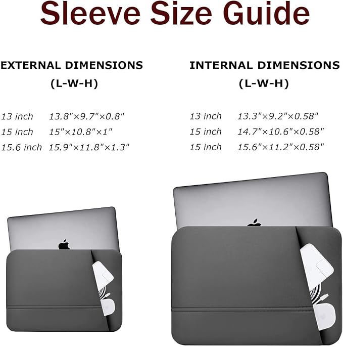 TEDNETGO Laptop Case, 15.6 inch Laptop Sleeve, Sturdy 15 inch HP Computer Bag, Lenovo Computer Briefcase Carrying Cover Case 16 inch Neoprene Bag with Pockets for Dell Asus Gifts for Women Men, Grey