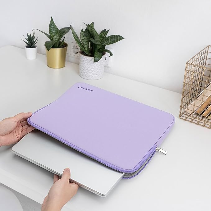 RAINYEAR 14 Inch Laptop Sleeve Case Compatible with 14 Inch Laptop Computer PC Notebook Ultrabook, Protective Soft Padded Lightweight Laptop Carrying Bag Cover, Purple