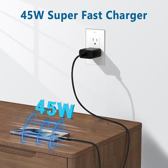 45W USB-C Charger, Super Fast Charger Type C for Sam Sung Galaxy S24 Ultra/S24/S24+/S23 Ultra/S22+/S22 Ultra/S23/S23+/S22 with 5.9FT Cable 2 Pack Chargers