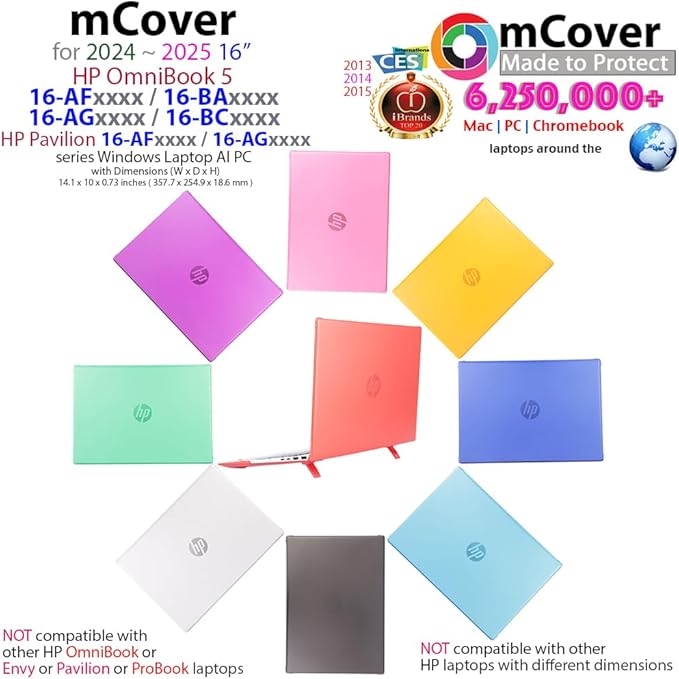 mCover Case ONLY Compatible for 16” 2024+ HP OmniBook 5 16-AF / 16-AG / 16-BAxxxx / 16-BCxxxx and Pavilion 16-AF / 16-AG0000 Series Windows AI Notebook PC (NOT Fitting Other HP Models)- Orange