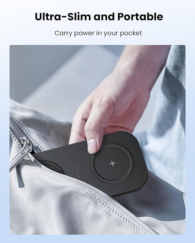Wireless Charger, 10W Max Dual Charging Pad for iPhone 17/16/15/14/13/12/11/XR/X/8, Airpods 4/3/2/Pro, Samsung Galaxy S25/S24/S23/S22/S21, QC 24W Adapter, Charging Adapter