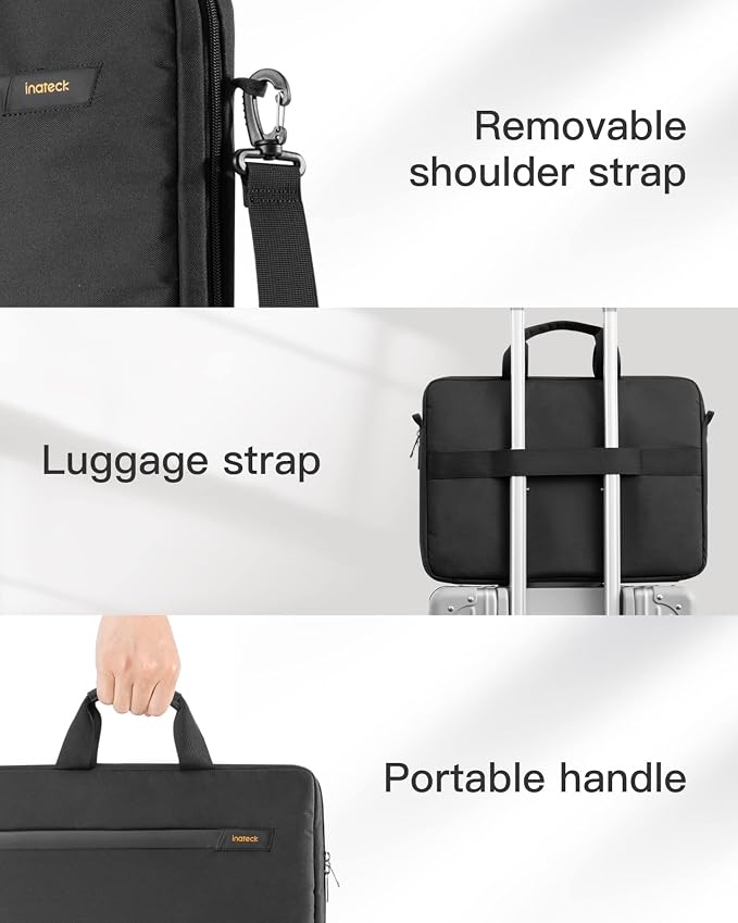 Inateck 15.6 Inch TSA Friendly Laptop Bag Case for Men and Women, Compatible with Most 15-15.6 inch Laptops, with Trolley Strap