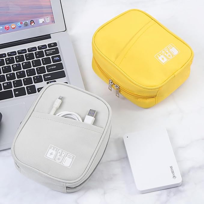 E-Tree Storage Pouch for Small Electronics and Accessories,Tech Bag,Electronic Organizer Case Compatible with MacBook Laptop Charger,Mouse,Cables,Hub,Power Bank,Earphone,Toiletries Cosmetics (Orange)