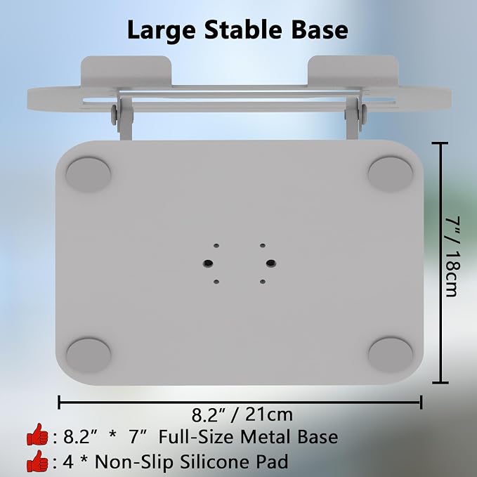 360 Rotation Laptop Stand, Multi-Angle Adjustable Laptop Holder Riser Stable Base Fully Foldable Easy to Storage and Portable Fit for MacBook Pro/Air HP 14 All Under 16” Devices (Silvery)