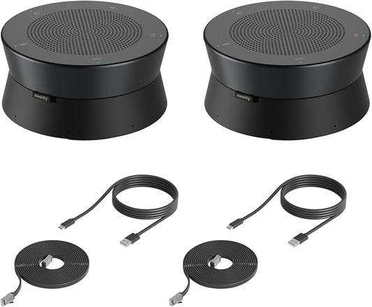 Nearity A21Sx2 Zoom Certified Conference Speaker and Microphone, Speakerphone w/8 Mics, 16ft Voice Pickup, AI 2.0 Noise Cancelling, USB Speakermic with Daisy Chain, Works Teams/Zoom/Google Meet