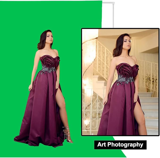 GFCC Green Screen Backdrop Background - 7x10FT Photography Backdrop Photo Background Screen for Video Recording Greenscreen Picture Photoshoot